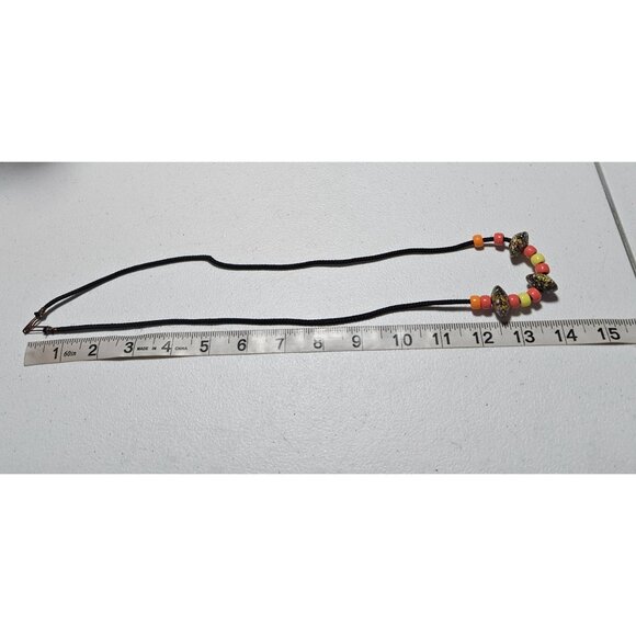 Handmade Boho Multicolor Beaded Black Cord Necklace Retro Jewelry Fashion Women - Picture 5 of 6